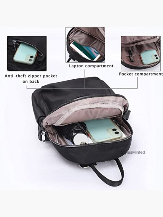 Mini Backpack Purse, Small Travel Shoulder Bag, Adjustable Straps, 6 Pockets main image 4